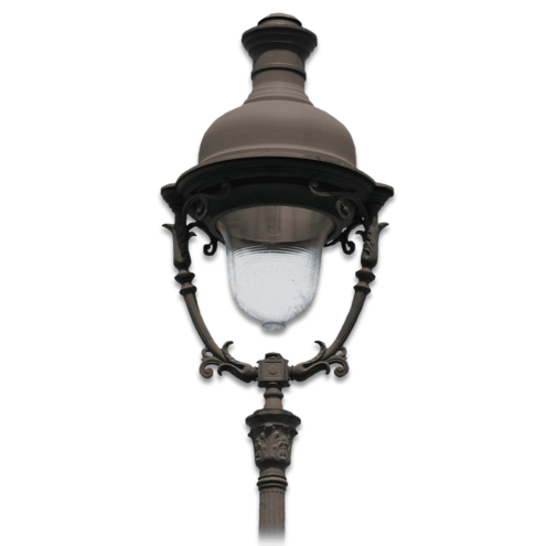 ornate New York City street lamp from the late 1800s
