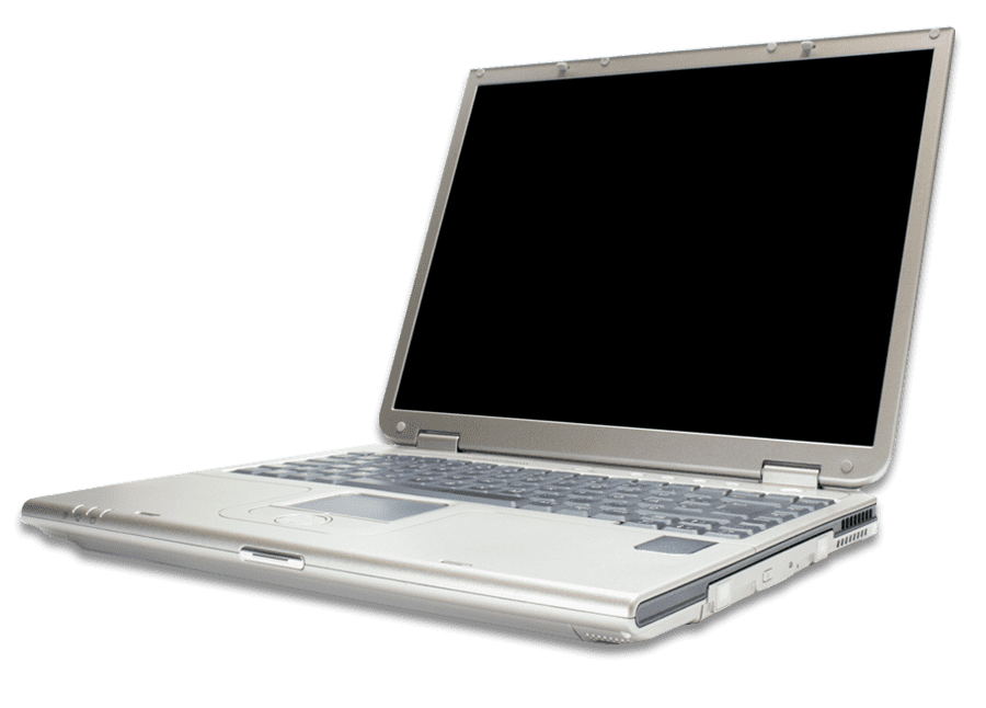 silver 90s laptop computer in open position