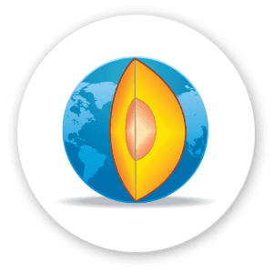 illustration of earth with burning hot core