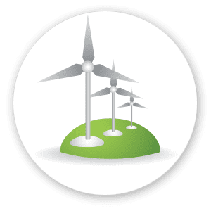 illustration of wind turbines