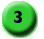 A graphic of a spherical shape, with blurred margins, containing the number 3.