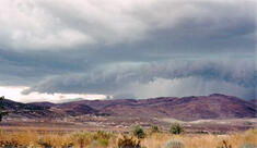 mountain skyline with clouds