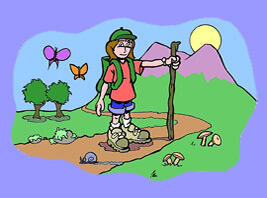 illustration of man hiking