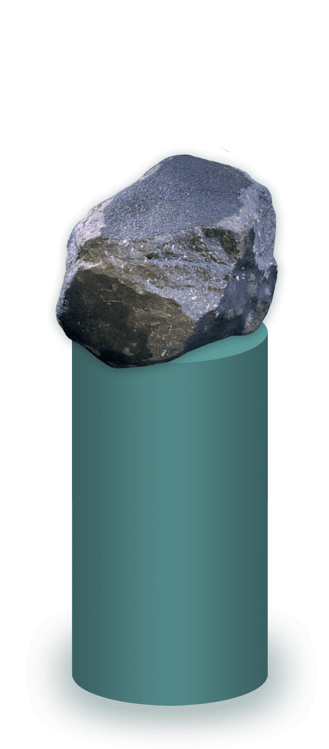 Chondrite Meteorite sitting on a pedestal