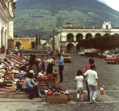looking for jade in Guatemalan plaza
