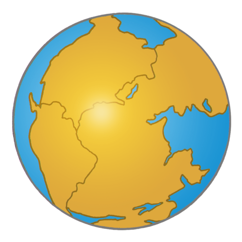 illustration of Pangaea, the Earth when continents were combined