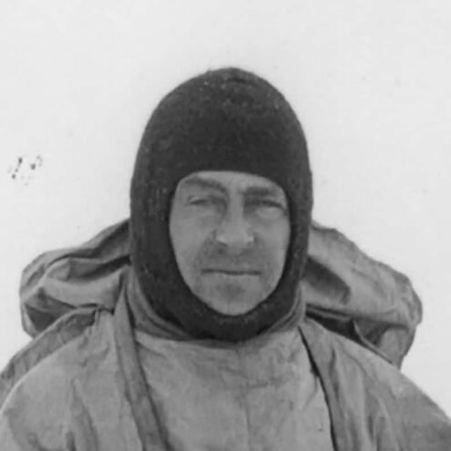 close up of captain Scott bundled up outdoors