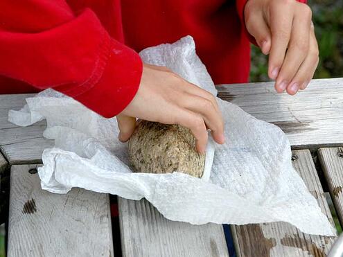 drying off the washed rock