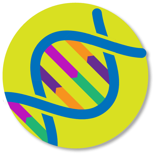 circular icon with double helix