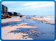 Oil spill on a Florida beach