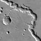 squiggly shape on surface of a planet