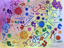 colorful illustration of viruses