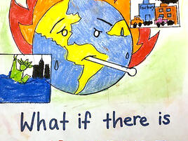 poster of Earth with a thermometer in it's mouth and the slogan What if There is No Future?