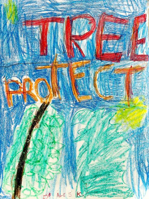 poster with drawing of trees and the slogan Tree Protect