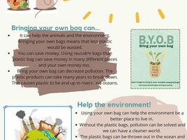 poster about bringing your own bag as a way to help the Earth and fight climate change