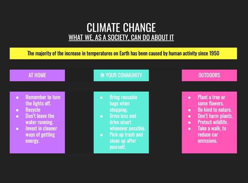 poster about climate change and what people can do to combat it