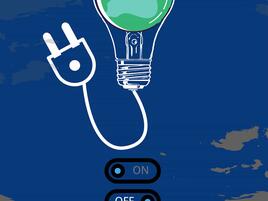 poster with illustration of the Earth in a lightbulb that is not plugged in