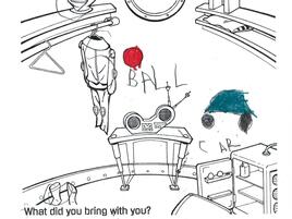 illustration and narrative about space travel