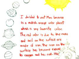 illustration and narrative about space travel