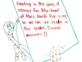 illustration and narrative about space travel