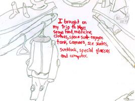 illustration and narrative about space travel