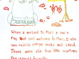 illustration and narrative about space travel