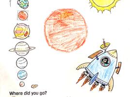 illustration and narrative about space travel