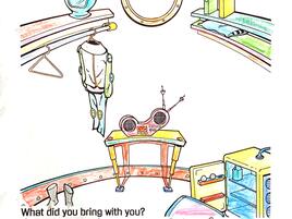 illustration and narrative about space travel