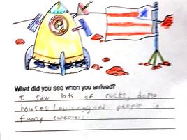 illustration and narrative about space travel
