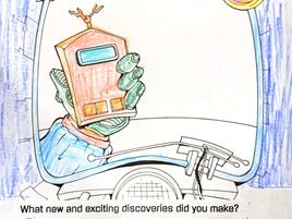 illustration and narrative about space travel