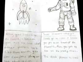 illustration and narrative about space travel