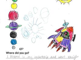 illustration and narrative about space travel
