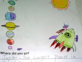 illustration and narrative about space travel