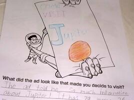 illustration and narrative about space travel