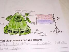 illustration and narrative about space travel