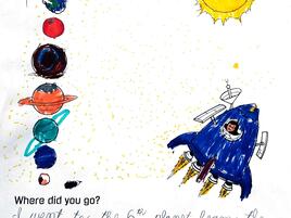 illustration and narrative about space travel
