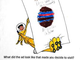 illustration and narrative about space travel
