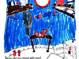 illustration and narrative about space travel