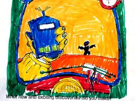 illustration and narrative about space travel