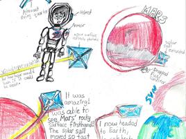 illustration and story of astronaut being selected for first manned trip to Mars