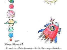 illustration and narrative about space travel