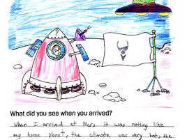 illustration and narrative about space travel