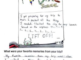 illustration and narrative about space travel