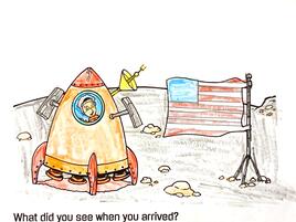 illustration and narrative about space travel