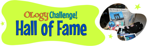 OLogy Challenge! Hall of Fame banner graphic with picture of NYC memorabilia