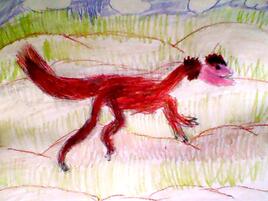 red Allosaurus illustration