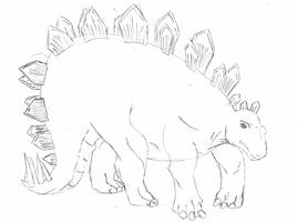 stegosaurus pencil drawing