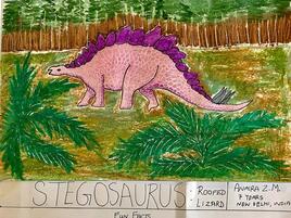 stegosaurus illustration in landscape