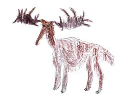 drawing of an Irish elk