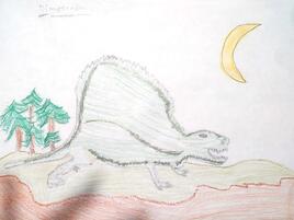 drawing of a dimetrodon